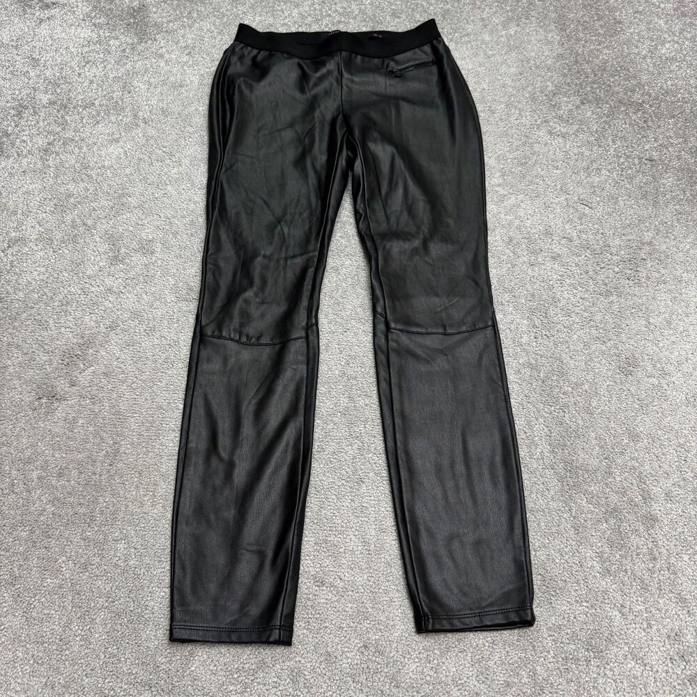 Raffaello Rossi Trend Line Mila Zip Vegan Leather Pants Womens 36 Black Slim Leg